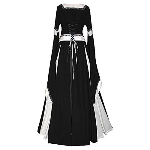  할로윈 용품Misassy Womens Medieval Dress Renaissance Costumes Irish Over Long Dress Cosplay Retro Gown