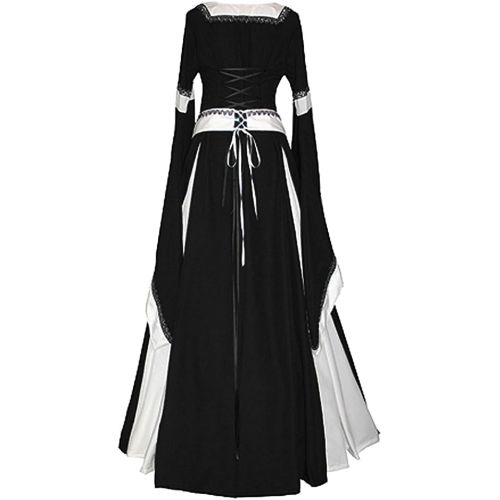  할로윈 용품Misassy Womens Medieval Dress Renaissance Costumes Irish Over Long Dress Cosplay Retro Gown