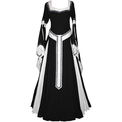  할로윈 용품Misassy Womens Medieval Dress Renaissance Costumes Irish Over Long Dress Cosplay Retro Gown