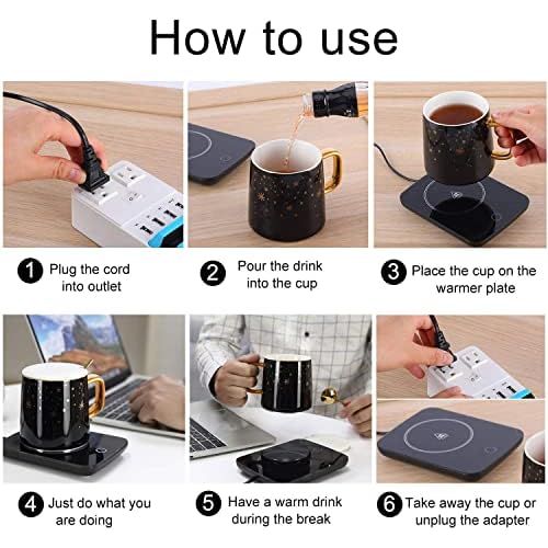  [아마존베스트]Misby Coffee Cup Warmer for Desk with Auto Shut Off,Coffee Mug Warmer for Desk Office Home