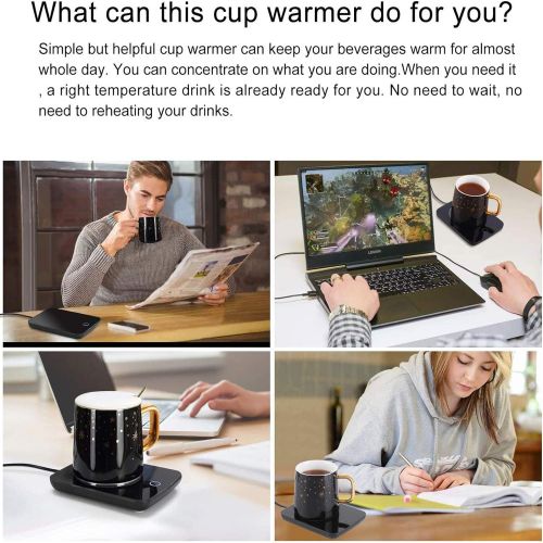  [아마존베스트]Misby Coffee Warmer for Desk with Auto Shut Off, Electric Coffee Mug Warmer for Office Home Desk Use, Cup Warmer Plate for Coffee, Milk, Tea, Water, Christmas/Birthday Gift(Black2)