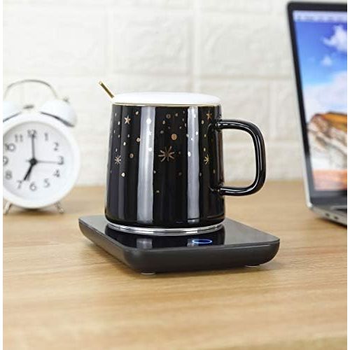  [아마존베스트]Misby Coffee Warmer for Desk with Auto Shut Off Mug Warmer for Office Home Desk Use Desktop Heating Plate,Cup Warmer With Mug for Coffee, Milk, Tea, Water, Christmas/Birthday Gift(