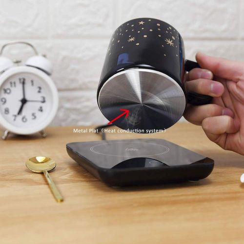 [아마존베스트]Misby Coffee Warmer for Desk with Auto Shut Off Mug Warmer for Office Home Desk Use Desktop Heating Plate,Cup Warmer With Mug for Coffee, Milk, Tea, Water, Christmas/Birthday Gift(