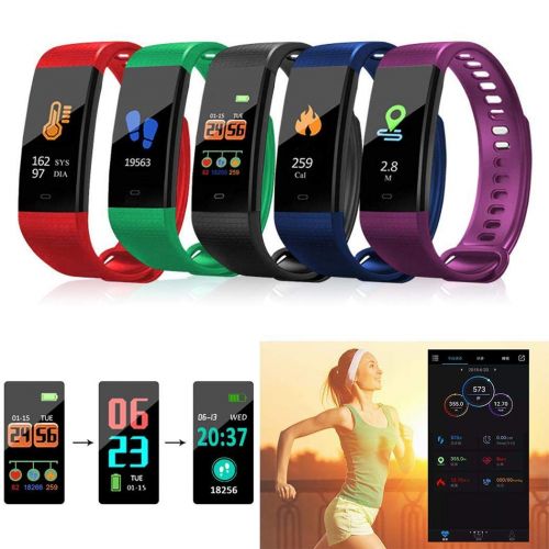  Miseku Unisex Digital Display Buckle Closure Smart Bracelet Health Wristband Fitness Trackers