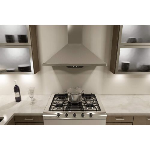  Miseno MH00130CS 750 CFM 30 Inch Stainless Steel Wall Mounted Range Hood with Dual Halogen Lighting System