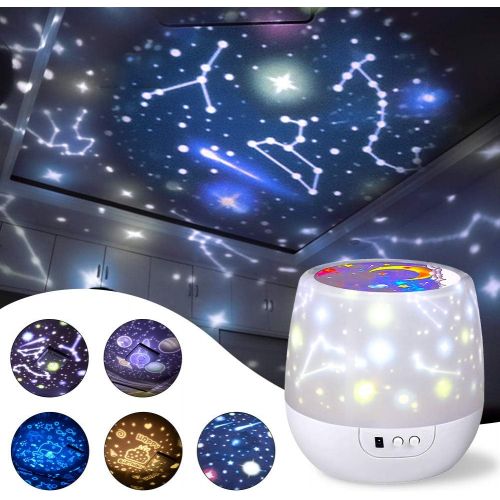  misognare Star Night Light Universe Projector Lamp for Kids with 5 Sets of Projector Film