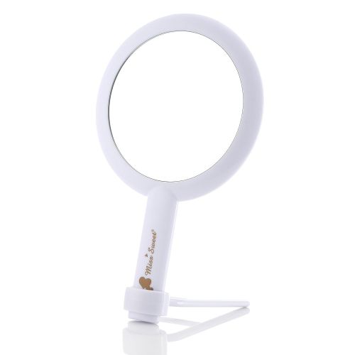  Miss Sweet Handheld Mirror Makeup Mirror with 10X Magnification & True Image, 6.16.1inch (White 10X/1X)