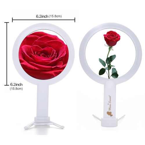  Miss Sweet Handheld Mirror Makeup Mirror with 10X Magnification & True Image, 6.16.1inch (White 10X/1X)