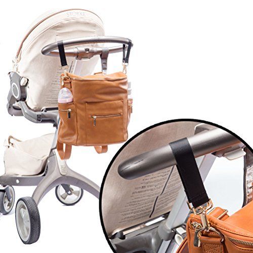  [아마존베스트]Miss fong Leather Diaper Bag Backpack by Miss Fong, Diaper Backpack with Changing Pad,Diaper Bag Organizer,Stroller Straps and Insulated Pockets(2019 New Brown-New Convertible)