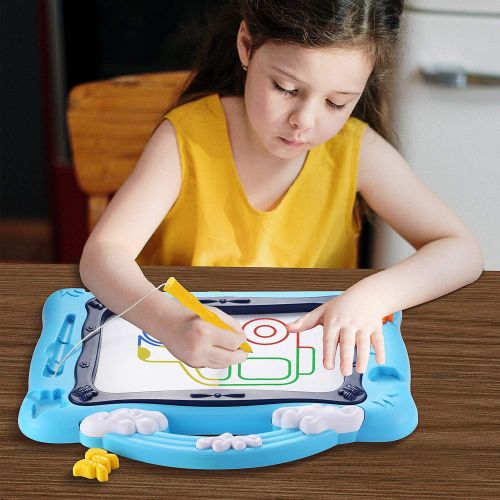  [아마존베스트]Misscat Large Magnetic Drawing Board for Kids, Magna Education Doodle Toy for Toddler Colorful Erasable Writing Painting Sketching Pad with Stencils for Boys Girls Birthday Toy Gif