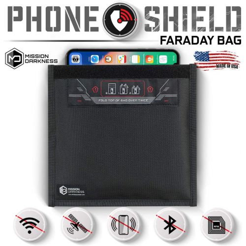  [아마존베스트]Mission Darkness Non-Window Faraday Bag for Phones - Device Shielding for Law Enforcement, Military, Executive Privacy, Travel & Data Security, Anti-Hacking & Anti-Tracking Assuran