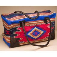 Mission Del Rey Southwest Go West Travel Bag -Weekender Duffle Bag, Hand Woven Rug Bag w/Leather Handles -El Paso Saddle Blanket