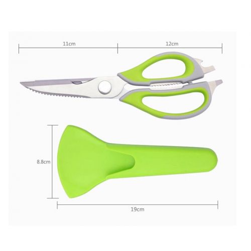  Misslemo Kitchen Shear, Kitchen Scissor Stainless Steel & Soft Grips with Convenient Magnetic Fridge Holder, Multifunction Scissors Offer Bottle Opener, Fish Scaler, Nut Cracker, Cutting Bo