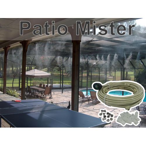  Mistcooling Patio Misting System - For Backyard, Patio, Gazebos, Pool and Play ares - With Brass/Stainless Steel Nozzles - Do it Yourself Misting System - Easy to Expand