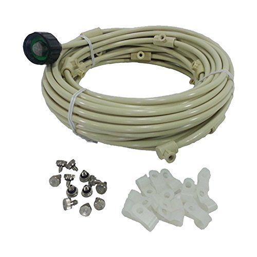  Mistcooling - Patio Misting Kit - Pre- Assembled Misting System - Cools temperatures by up to 30 Degrees - BrassStainless Steel Misting Nozzles - for Patio, Pool and Play Areas (4