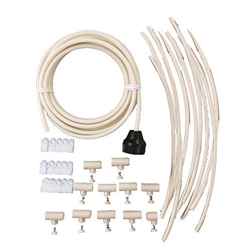  Mistcooling Patio Misting Kit Assembly - Make your own Misting System - Easy to build and Install - 5 Minute Installation (48Ft 12 Nozzles)