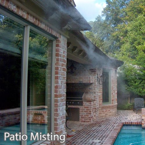  Mistcooling Patio Misting System- Low Pressure - UV treated flexible Tubing - BrassStainless Steel Nozzle - For Patio, Gazebo, Pool and Play areas (MC560)