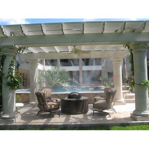  Mistcooling Patio Misting System- Low Pressure - UV treated flexible Tubing - BrassStainless Steel Nozzle - For Patio, Gazebo, Pool and Play areas (MC560)