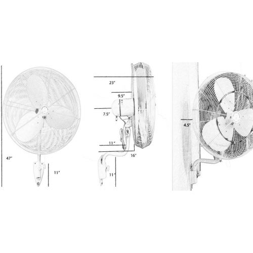  Mistcooling Outdoor Fan - Industrial Fans - 18, 24 and 30 Inch Fans (24 Inch Oscillating - Black)