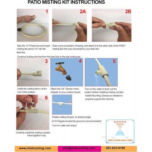  Mistcooling - Patio Misting Kit Assembly - Make Your own Misting System (36Ft-8 Nozzles)