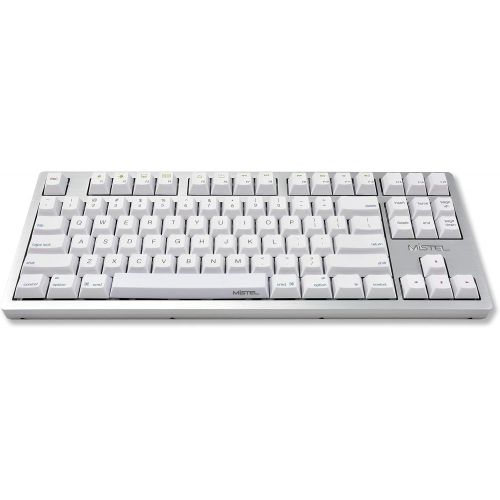  Mistel Sleeker MD870 Mechanical Keyboard with Chrerry MX Blue Switch and Silver Full CNC Aluminum Case for Mac and Windows (Tenkeyless, Single White LED Backlit, PBT Dye-Sub Keycap