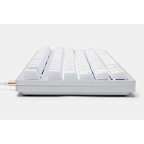  Mistel Sleeker MD870 Mechanical Keyboard with Chrerry MX Blue Switch and Silver Full CNC Aluminum Case for Mac and Windows (Tenkeyless, Single White LED Backlit, PBT Dye-Sub Keycap