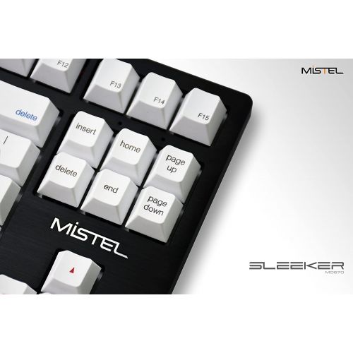  Mistel Sleeker MD870 Mechanical Keyboard with Chrerry MX Blue Switch and Silver Full CNC Aluminum Case for Mac and Windows (Tenkeyless, Single White LED Backlit, PBT Dye-Sub Keycap