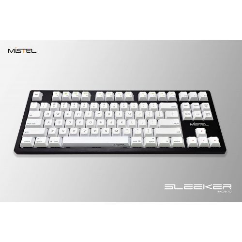  Mistel Sleeker MD870 Mechanical Keyboard with Chrerry MX Blue Switch and Silver Full CNC Aluminum Case for Mac and Windows (Tenkeyless, Single White LED Backlit, PBT Dye-Sub Keycap