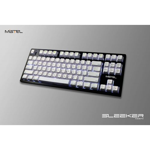  Mistel Sleeker MD870 Mechanical Keyboard with Chrerry MX Blue Switch and Silver Full CNC Aluminum Case for Mac and Windows (Tenkeyless, Single White LED Backlit, PBT Dye-Sub Keycap