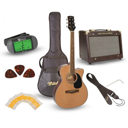  Mitchell},description:The Mitchell O12PKE Acoustic-Electric Guitar Pack includes everything a beginning musician needs to start playing todayall in one pack. The included O120CE a