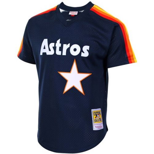  Mitchell & Ness Men's Houston Astros Jeff Bagwell Mitchell & Ness Navy Cooperstown Mesh Batting Practice Jersey