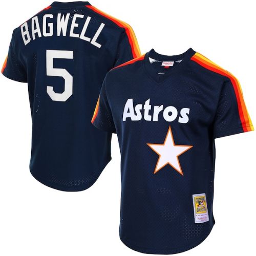  Mitchell & Ness Men's Houston Astros Jeff Bagwell Mitchell & Ness Navy Cooperstown Mesh Batting Practice Jersey