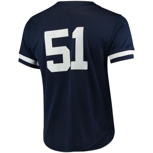  Mitchell & Ness Men's New York Yankees Bernie Williams Mitchell & Ness Navy Fashion Cooperstown Collection Mesh Batting Practice Jersey