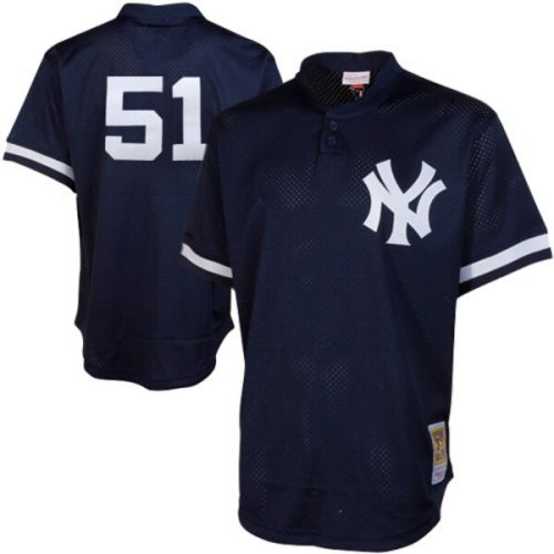  Mitchell & Ness Men's New York Yankees Bernie Williams Mitchell & Ness Navy Cooperstown Mesh Batting Practice Jersey