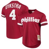 Mitchell & Ness Mitchell & Ness Lenny Dykstra Philadelphia Phillies Cooperstown Collection Mesh Batting Practice Jersey - Red
