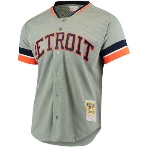  Mitchell & Ness Men's Detroit Tigers Kirk Gibson Mitchell & Ness Gray Fashion Cooperstown Collection Mesh Batting Practice Jersey