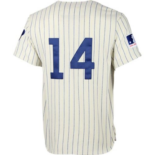  Mitchell & Ness Mens Chicago Cubs Ernie Banks Mitchell & Ness Cream MLB Authentic Jersey