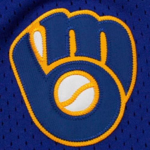  Mitchell & Ness Men's Milwaukee Brewers Robin Yount Mitchell & Ness Royal Cooperstown Mesh Batting Practice Jersey