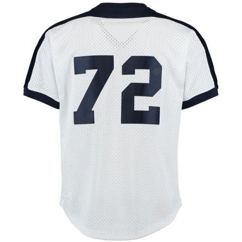  Mitchell & Ness Men's Chicago White Sox Carlton Fisk Mitchell & Ness White Cooperstown Mesh Batting Practice Jersey