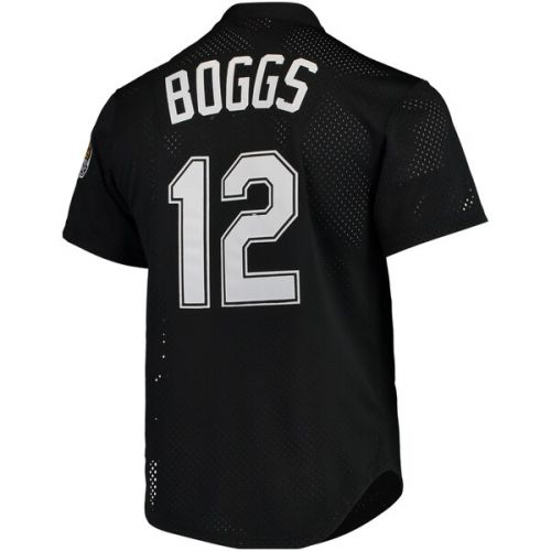  Mitchell & Ness Men's Tampa Bay Rays Wade Boggs Mitchell & Ness Black Cooperstown 1991 Mesh Batting Practice Jersey