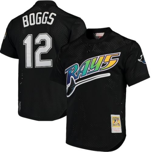  Mitchell & Ness Men's Tampa Bay Rays Wade Boggs Mitchell & Ness Black Cooperstown 1991 Mesh Batting Practice Jersey