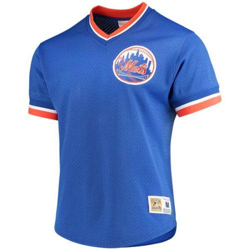  Mitchell & Ness Men's New York Mets Mitchell & Ness Royal Mesh V-Neck Jersey