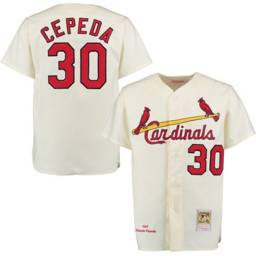  Mitchell & Ness Men's St. Louis Cardinals 1967 Orlando Cepeda Mitchell & Ness Cream Home Authentic Throwback Jersey