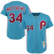 Mitchell & Ness Men's Philadelphia Phillies 1983 Gary Matthews Mitchell & Ness Light Blue Authentic Throwback Jersey