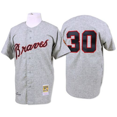  Mitchell & Ness Men's Atlanta Braves 1969 Orlando Cepeda Mitchell & Ness Gray Authentic Throwback Jersey