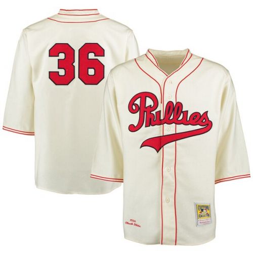  Mitchell & Ness Men's 1936 Philadelphia Phillies Chuck Klein Mitchell & Ness Cream Authentic Throwback Jersey