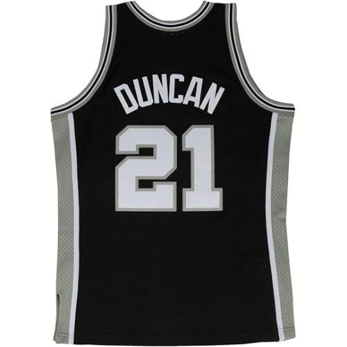  Tim Duncan San Antonio Spurs Mitchell and Ness Men's Black Throwback Jesey