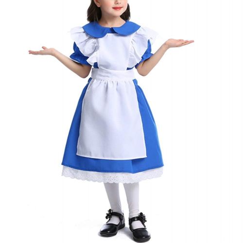  Mitef Dark Blue Girl Costume Halloween Princess Dress Performance Clothing Alice Maid Costume