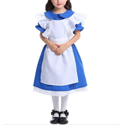  Mitef Dark Blue Girl Costume Halloween Princess Dress Performance Clothing Alice Maid Costume