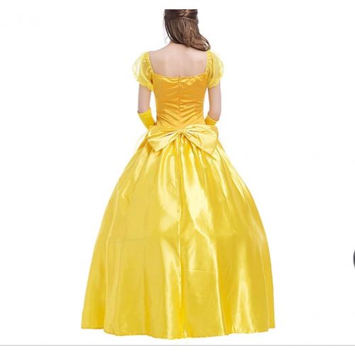  Mitef Beauty and The Beast Bell Princess Yellow Adult Cosplay Dress Skirt